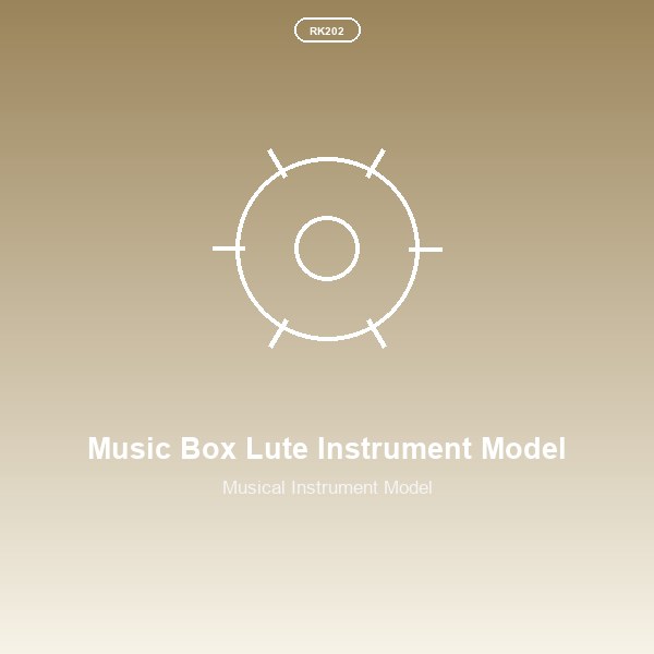 Music Box Lute Instrument Model